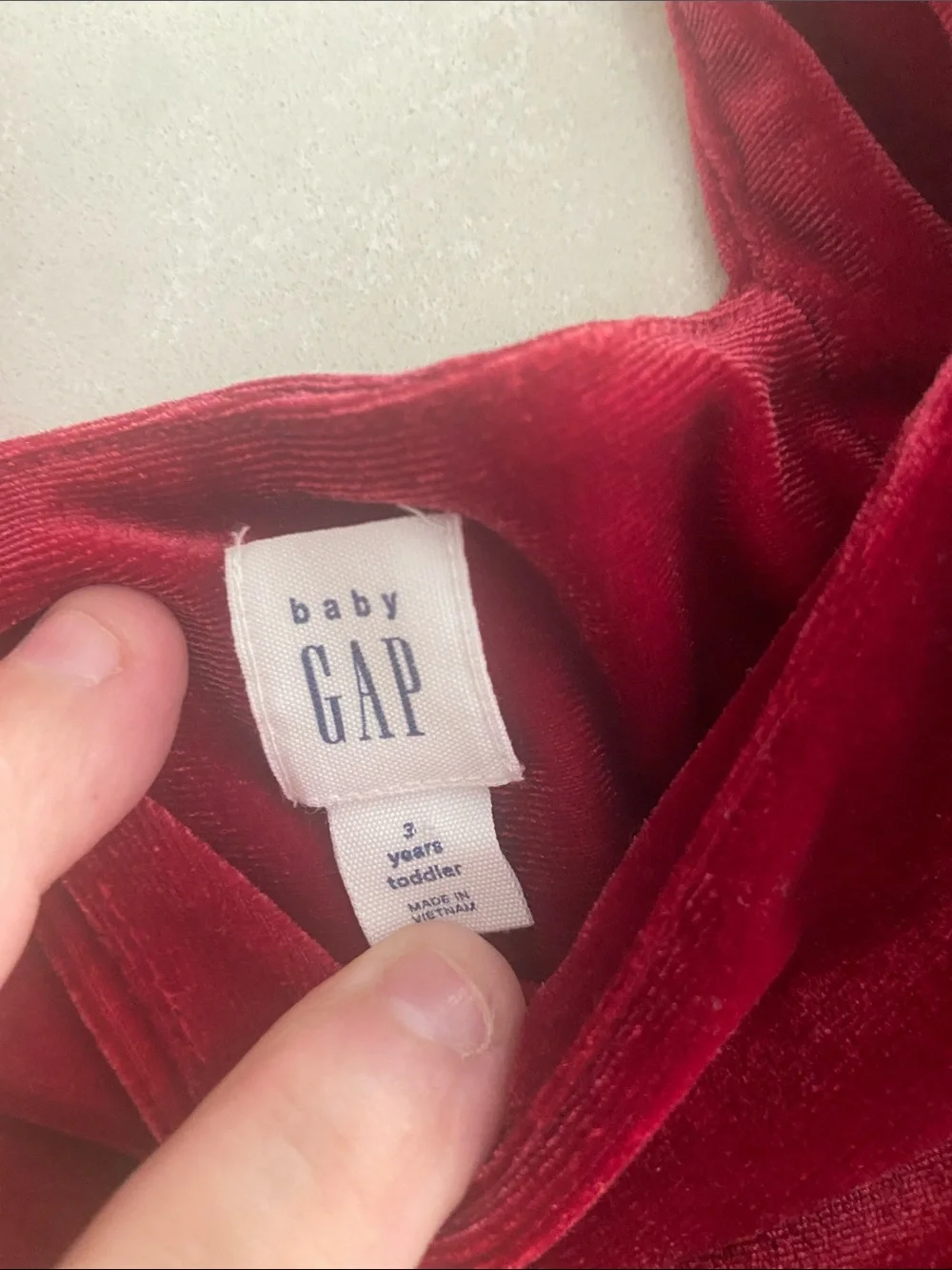 GAP Velvet Puff Sleeve Dress in Wine Red 3T